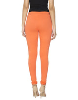 Libertina Orange Solid Jersey Lycra Churidar Leggings for Women