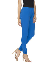 Libertina Royal Blue Solid Jersey Lycra Churidar Leggings for Women