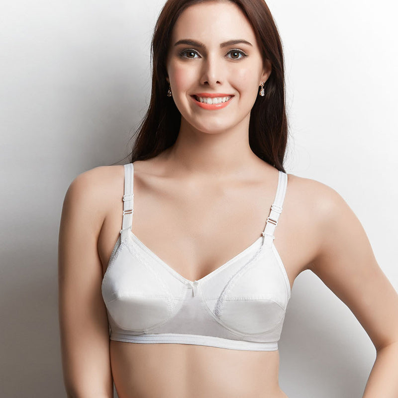 Buy online White Cotton Bra from lingerie for Women by Libertina